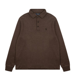 Polo Ralph Lauren Luxury Jersey Polo Shirt Nutmeg Brown Heather - Parasol Store
