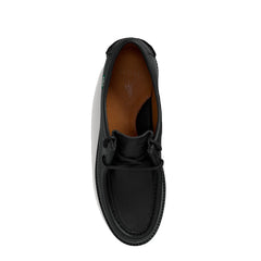Polo Ralph Lauren Jett Lug-Sole Leather Moc-Toe Shoe Black - Parasol Store