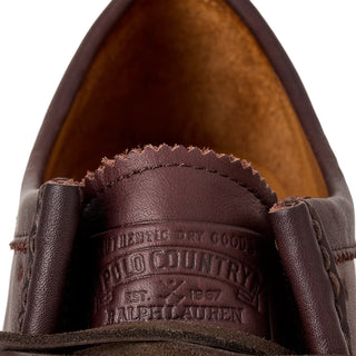 Polo Ralph Lauren Jett Lug-Sole Leather Moc-Toe Shoe Dark Brown - Parasol Store