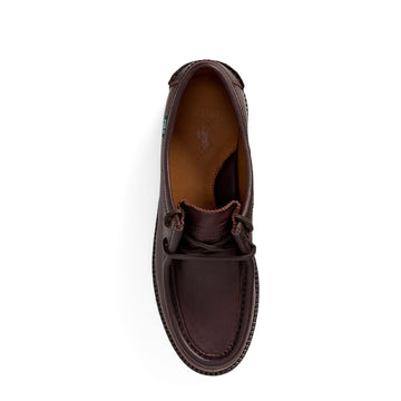 Polo Ralph Lauren Jett Lug-Sole Leather Moc-Toe Shoe Dark Brown - Parasol Store