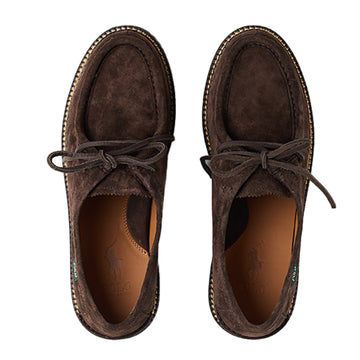 Polo Ralph Lauren Jett Lug-Sole Suede Moc-Toe Shoe Dark Brown - Parasol Store