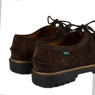 Polo Ralph Lauren Jett Lug-Sole Suede Moc-Toe Shoe Dark Brown - Parasol Store