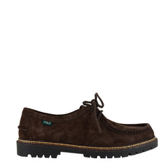 Polo Ralph Lauren Jett Lug-Sole Suede Moc-Toe Shoe Dark Brown - Parasol Store