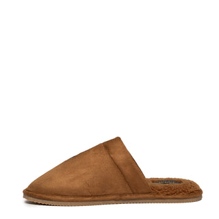 Polo Ralph Lauren Klarence Micro Suede Scuff Slipper Brown / Navy - Parasol Store