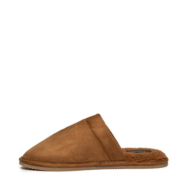 Polo Ralph Lauren Klarence Micro Suede Scuff Slipper Brown / Navy - Parasol Store