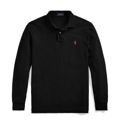 Polo Ralph Lauren L/S Custom Slim Fit Polo Black - Parasol Store