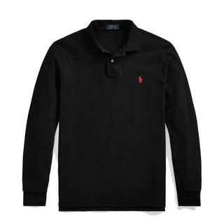 Polo Ralph Lauren L/S Custom Slim Fit Polo Black - Parasol Store