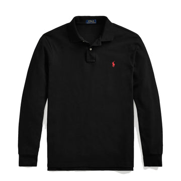 Polo Ralph Lauren L/S Custom Slim Fit Polo Black - Parasol Store