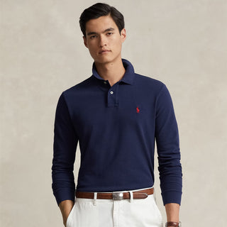 Polo Ralph Lauren L/S Custom Slim Fit Polo Shirt Newport Navy - Parasol Store