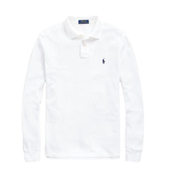 Polo Ralph Lauren L/S Custom Slim Fit Polo Shirt White - Parasol Store