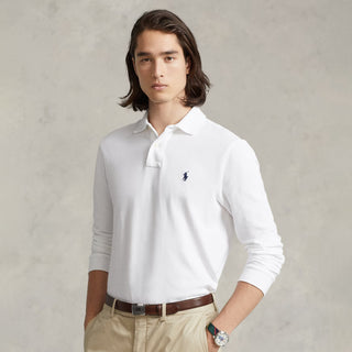 Polo Ralph Lauren L/S Custom Slim Fit Polo Shirt White