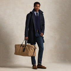 Polo Ralph Lauren Leather -Trim Canvas Duffel Bag Montana Khaki / Dark Brown