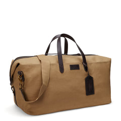 Polo Ralph Lauren Leather -Trim Canvas Duffel Bag Montana Khaki / Dark Brown