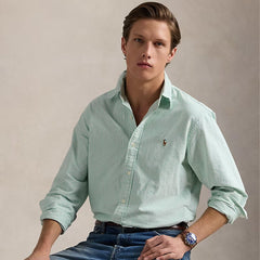 Polo Ralph Lauren Long Sleeve Sport Shirt Custom F Summer Emerald / White - Parasol Store