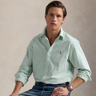 Polo Ralph Lauren Long Sleeve Sport Shirt Custom F Summer Emerald / White - Parasol Store