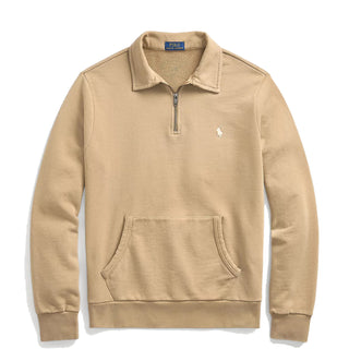 Polo Ralph Lauren Loopback Fleece Quarter-Zip Sweatshirt Desert Khaki - Parasol Store