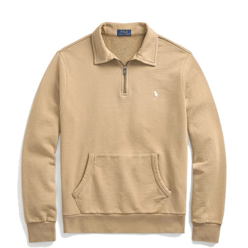Polo Ralph Lauren Loopback Fleece Quarter-Zip Sweatshirt Desert Khaki - Parasol Store