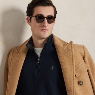 Polo Ralph Lauren Luxury Jersey Quarter-Zip Pullover Aviator Navy - Parasol Store