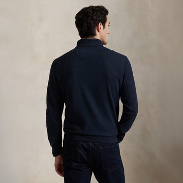 Polo Ralph Lauren Luxury Jersey Quarter-Zip Pullover Aviator Navy - Parasol Store