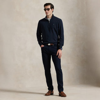 Polo Ralph Lauren Luxury Jersey Quarter-Zip Pullover Aviator Navy - Parasol Store