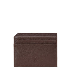 Polo Ralph Lauren Pebbled Leather Card Case Dark Brown