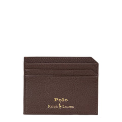 Polo Ralph Lauren Pebbled Leather Card Case Dark Brown