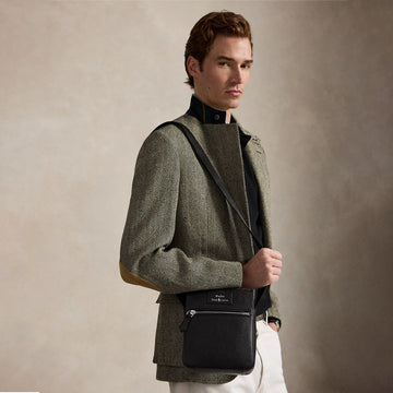 Polo Ralph Lauren Pebbled Leather Crossbody Bag Black