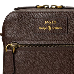 Polo Ralph Lauren Pebbled Leather Crossbody Bag Dark Brown