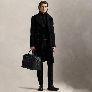 Polo Ralph Lauren Pebbled Leather Duffel Bag Black