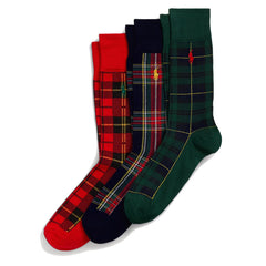 Polo Ralph Lauren Plaid Trouser 3-Sock Gift Set Assorted - Parasol Store