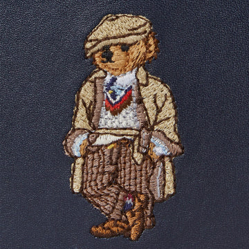 Polo Ralph Lauren Polo Bear Leather Billfold Coin Wallet Newport Navy