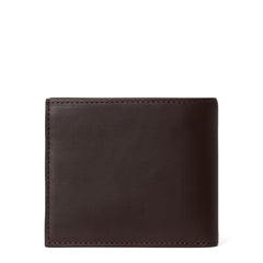 Polo Ralph Lauren Polo Bear Leather Billfold Wallet Dark Brown