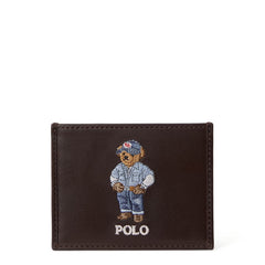 Polo Ralph Lauren Polo Bear Leather Card Case Dark Brown