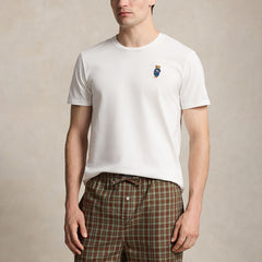 Polo Ralph Lauren Polo Bear / Plaid Cotton Sleep Set White / Brown