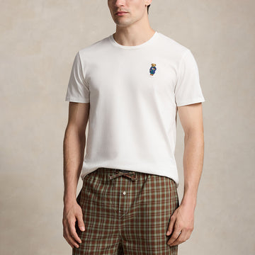 Polo Ralph Lauren Polo Bear / Plaid Cotton Sleep Set White / Brown