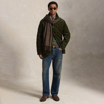Polo Ralph Lauren Quilted Corduroy Barn Coat Company Olive