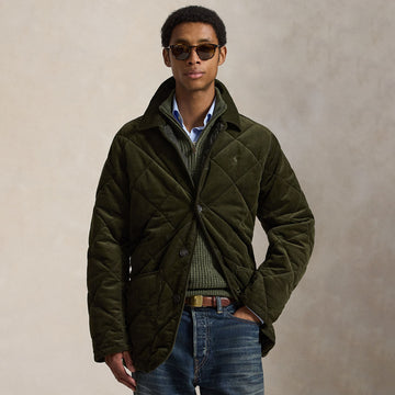Polo Ralph Lauren Quilted Corduroy Barn Coat Company Olive