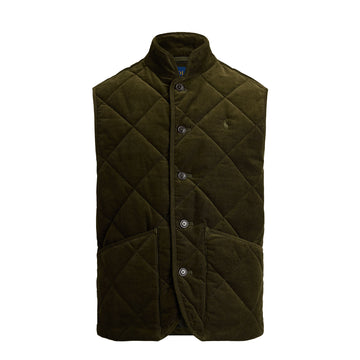 Polo Ralph Lauren Quilted Corduroy Gilet Company Olive