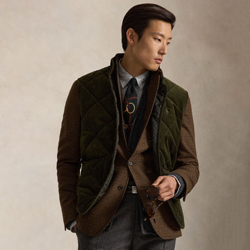 Polo Ralph Lauren Quilted Corduroy Gilet Company Olive
