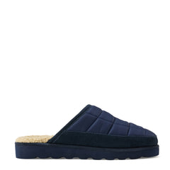 Polo Ralph Lauren Reade Suede Trim Quilted Scuff Slipper Navy Nylon / Navy Suede / Red