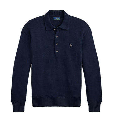 Polo Ralph Lauren Relaxed Cable Cotton Polo Sweater Hunter Navy