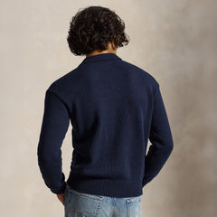Polo Ralph Lauren Relaxed Cable Cotton Polo Sweater Hunter Navy