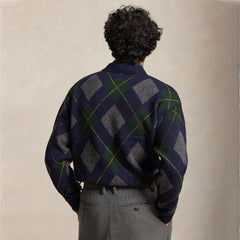 Polo Ralph Lauren Relaxed Fit Argyle Wool-Mohair Jumper Navy Multi
