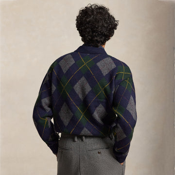 Polo Ralph Lauren Relaxed Fit Argyle Wool-Mohair Jumper Navy Multi