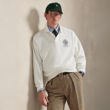 Polo Ralph Lauren Relaxed Fit Fleece Graphic Sweatshirt White - Parasol Store