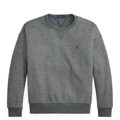 Polo Ralph Lauren Relaxed Fit Waffle Knit Sweatshirt Fortress Grey Heather