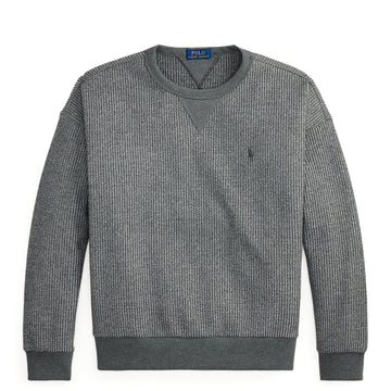 Polo Ralph Lauren Relaxed Fit Waffle Knit Sweatshirt Fortress Grey Heather