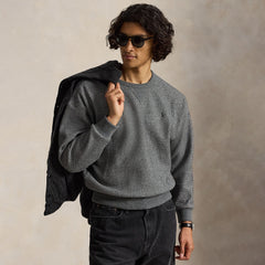Polo Ralph Lauren Relaxed Fit Waffle Knit Sweatshirt Fortress Grey Heather