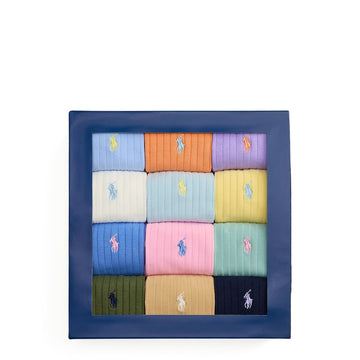 Polo Ralph Lauren Ribbed Trouser Sock 12-Pack Gift Set Pastel - Parasol Store