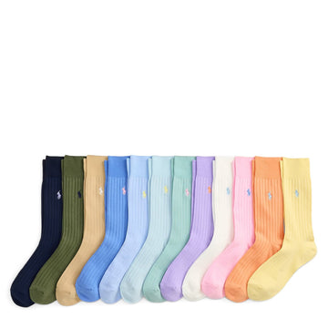 Polo Ralph Lauren Ribbed Trouser Sock 12-Pack Gift Set Pastel - Parasol Store